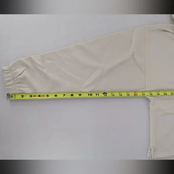 Champion Hoodie Sweatshirt Cropped Sz S Soft Touch Gym Minimalist White Casual‌ - Picture 10 of 11